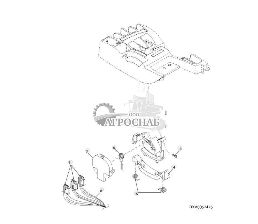 Селекторные рычаги управления 1, 2 и 3 (подлокотник) 